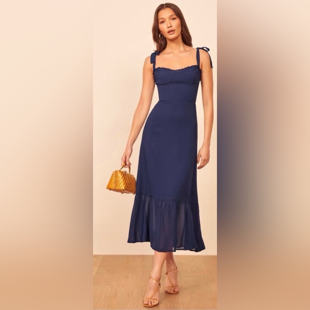 Reformation Nikita Navy Blue Women's Dress size 10- $278 - Picture 11 of 12